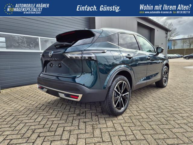 Nissan Qashqai 1.3 DIG-T MHEV 158 PS X-Tronic Tekna Voll-Leder Klimaautomatik PanoGlasdach Sitzheizung Lenkradheizung Navi Head-Up Display elektr. Heckklappe ACC PDC v+h 360&deg;Kamera DAB Bluetooth Touchscreen Apple CarPlay Android Auto 19"LM 