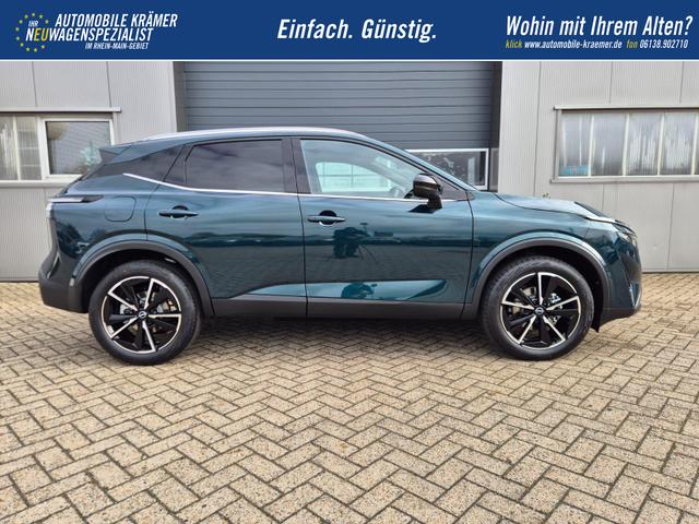 Nissan Qashqai 1.3 DIG-T MHEV 158 PS X-Tronic Tekna Voll-Leder Klimaautomatik PanoGlasdach Sitzheizung Lenkradheizung Navi Head-Up Display elektr. Heckklappe ACC PDC v+h 360&deg;Kamera DAB Bluetooth Touchscreen Apple CarPlay Android Auto 19"LM 