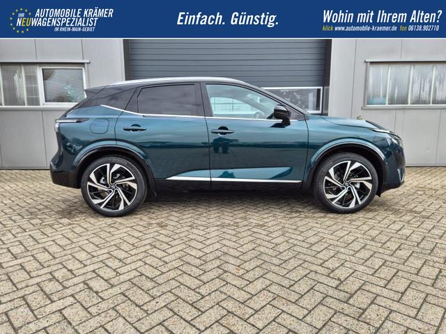 Nissan Qashqai 1.3 DIG-T MHEV 158 PS X-Tronic Tekna Premium Paket 20"LM Teil-Leder PanoGlasdach Klimaautomatik Sitzheizung Lenkradheizung Navi Head-Up Display elektr. Heckklappe ACC PDC v+h 360&deg;Kamera DAB Bluetooth Touchscreen Apple CarPlay Android Auto 