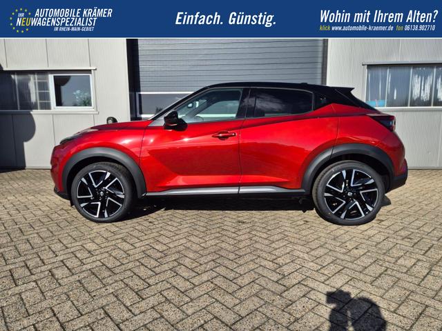 Nissan Juke 1.0 DIG-T 114PS N-Design Automatik Teil-Leder Klimaautomatik Sitzheizung Lenkradheizung PDC v+h R&uuml;ckf.Kamera Navi 19"LM Bluetooth Touchscreen Apple CarPlay Android Auto 