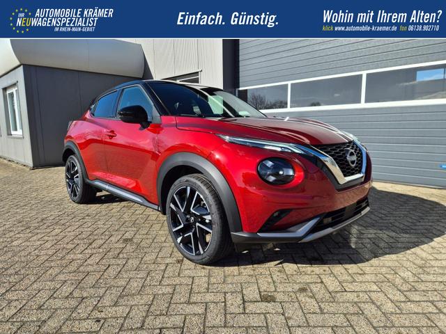 Nissan Juke 1.0 DIG-T 114PS N-Design Automatik Teil-Leder Klimaautomatik Sitzheizung Lenkradheizung PDC v+h R&uuml;ckf.Kamera Navi 19"LM Bluetooth Touchscreen Apple CarPlay Android Auto 