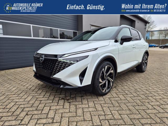 Nissan Qashqai 1.3 DIG-T MHEV 158 PS X-Tronic Tekna Premium Paket 20"LM Teil-Leder PanoGlasdach Klimaautomatik Sitzheizung Lenkradheizung Navi Head-Up Display elektr. Heckklappe ACC PDC v+h 360&deg;Kamera DAB Bluetooth Touchscreen Apple CarPlay Android Auto 