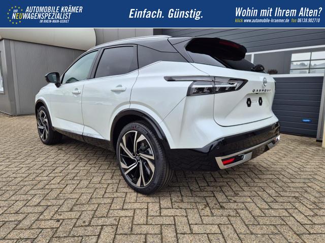 Nissan Qashqai 1.3 DIG-T MHEV 158 PS X-Tronic Tekna Premium Paket 20"LM Teil-Leder PanoGlasdach Klimaautomatik Sitzheizung Lenkradheizung Navi Head-Up Display elektr. Heckklappe ACC PDC v+h 360&deg;Kamera DAB Bluetooth Touchscreen Apple CarPlay Android Auto 