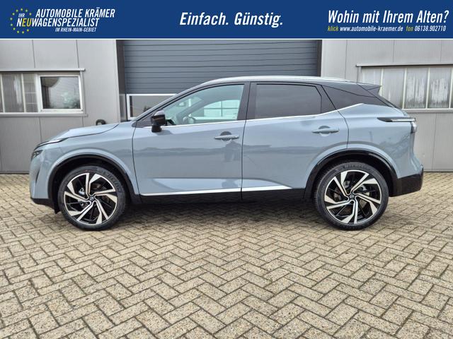 Nissan Qashqai 1.3 DIG-T MHEV 158 PS X-Tronic Tekna Premium Paket 20"LM Teil-Leder PanoGlasdach Klimaautomatik Sitzheizung Lenkradheizung Navi Head-Up Display elektr. Heckklappe ACC PDC v+h 360&deg;Kamera DAB Bluetooth Touchscreen Apple CarPlay Android Auto 