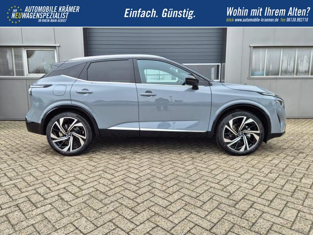 Nissan Qashqai 1.3 DIG-T MHEV 158 PS X-Tronic Tekna Premium Paket 20"LM Teil-Leder PanoGlasdach Klimaautomatik Sitzheizung Lenkradheizung Navi Head-Up Display elektr. Heckklappe ACC PDC v+h 360&deg;Kamera DAB Bluetooth Touchscreen Apple CarPlay Android Auto 
