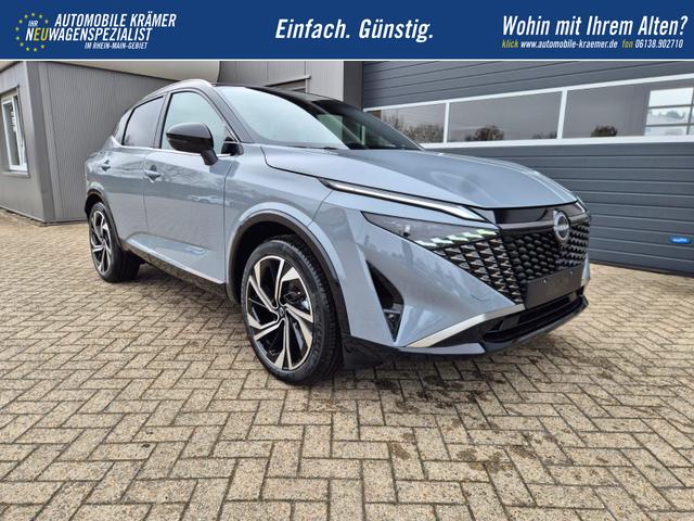 Nissan Qashqai 1.3 DIG-T MHEV 158 PS X-Tronic Tekna Premium Paket 20"LM Teil-Leder PanoGlasdach Klimaautomatik Sitzheizung Lenkradheizung Navi Head-Up Display elektr. Heckklappe ACC PDC v+h 360&deg;Kamera DAB Bluetooth Touchscreen Apple CarPlay Android Auto 