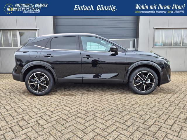 Nissan Qashqai 1.3 DIG-T MHEV 158 PS X-Tronic Tekna Voll-Leder Klimaautomatik PanoGlasdach Sitzheizung Lenkradheizung Navi Head-Up Display elektr. Heckklappe ACC PDC v+h 360&deg;Kamera DAB Bluetooth Touchscreen Apple CarPlay Android Auto 19"LM 