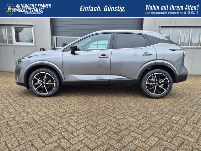 Nissan Qashqai 1.3 DIG-T MHEV 158 PS X-Tronic Tekna Voll-Leder Klimaautomatik PanoGlasdach Sitzheizung Lenkradheizung Navi Head-Up Display elektr. Heckklappe ACC PDC v+h 360&deg;Kamera DAB Bluetooth Touchscreen Apple CarPlay Android Auto 19"LM 