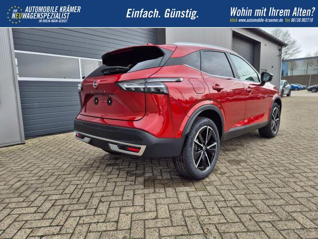 Nissan Qashqai 1.3 DIG-T MHEV 158 PS X-Tronic Tekna Voll-Leder Klimaautomatik PanoGlasdach Sitzheizung Lenkradheizung Navi Head-Up Display elektr. Heckklappe ACC PDC v+h 360&deg;Kamera DAB Bluetooth Touchscreen Apple CarPlay Android Auto 19"LM 