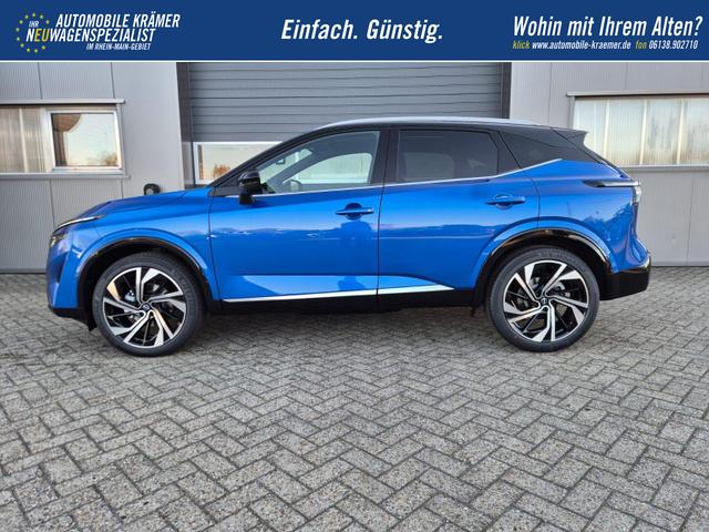Nissan Qashqai 1.3 DIG-T MHEV 158 PS X-Tronic Tekna Premium Paket 20"LM Teil-Leder PanoGlasdach Klimaautomatik Sitzheizung Lenkradheizung Navi Head-Up Display elektr. Heckklappe ACC PDC v+h 360&deg;Kamera DAB Bluetooth Touchscreen Apple CarPlay Android Auto 