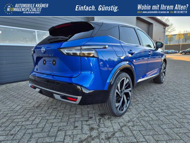 Nissan Qashqai 1.3 DIG-T MHEV 158 PS X-Tronic Tekna Premium Paket 20"LM Teil-Leder PanoGlasdach Klimaautomatik Sitzheizung Lenkradheizung Navi Head-Up Display elektr. Heckklappe ACC PDC v+h 360&deg;Kamera DAB Bluetooth Touchscreen Apple CarPlay Android Auto 