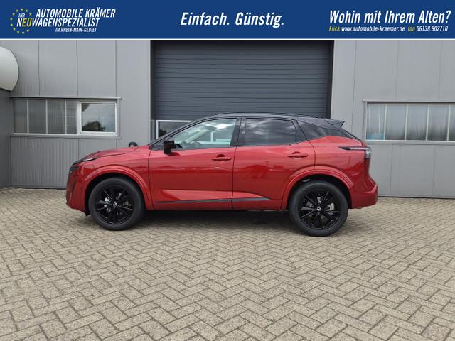 Nissan Qashqai 1.3 DIG-T MHEV 158 PS X-Tronic N-Design PanoDach Teil-Leder Klimaautomatik Sitzheizung Lenkradheizung Navi ACC PDC v+h 360&deg;Kamera DAB Bluetooth Touchscreen Apple CarPlay Android Auto 19"Zoll 