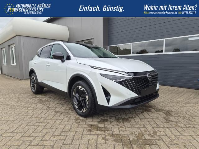 Nissan Qashqai 1.3 DIG-T MHEV 158 PS X-Tronic N-Connecta Teil-Leder PanoGlasdach Klimaautomatik Sitzheizung Lenkradheizung Navi ACC PDC v+h 360&deg;Kamera DAB Bluetooth Touchscreen Apple CarPlay Android Auto 18"LM 