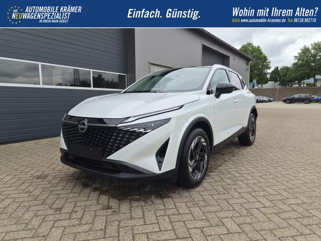 Nissan Qashqai 1.3 DIG-T MHEV 158 PS X-Tronic N-Connecta Teil-Leder PanoGlasdach Klimaautomatik Sitzheizung Lenkradheizung Navi ACC PDC v+h 360&deg;Kamera DAB Bluetooth Touchscreen Apple CarPlay Android Auto 18"LM 