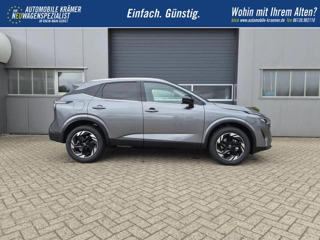 Nissan Qashqai 1.3 DIG-T MHEV 158 PS X-Tronic N-Connecta Teil-Leder PanoGlasdach Klimaautomatik Sitzheizung Lenkradheizung Navi ACC PDC v+h 360&deg;Kamera DAB Bluetooth Touchscreen Apple CarPlay Android Auto 18"LM 