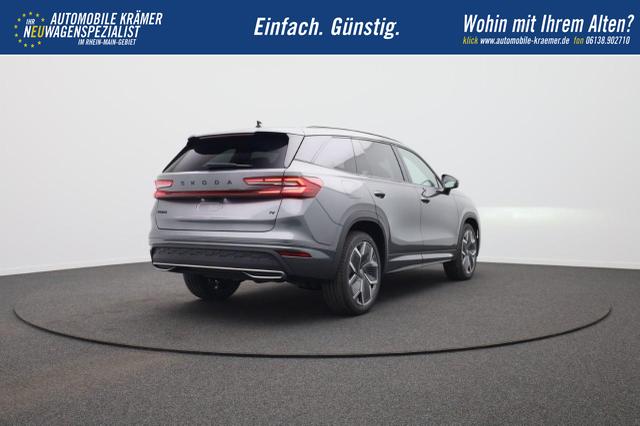 Skoda Kodiaq Sportline 1.5 TSI 204PS PHEV DSG Sitzheizung v+h Frontscheibe beheizb. 20"LM schwenkb. AHK elektr. PanoDach Alcantara PDC R&uuml;ckf.Kamera Klimaautomatik Lenkradheizung Navi Apple CarPlay Android Auto 2xKeyless vollelektr. Reichweite 116KM 