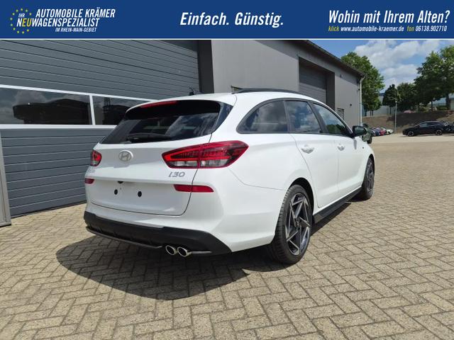 Hyundai i30 Kombi 1.6 T-GDI 150PS Automatik N-Line Sitzheizung Lenkradheizung Klimaautomatik Navi 10,3"-Touchscreen Bluelink Apple CarPlay + Android Auto PDC v+h R&uuml;ckf.Kamera 18-LM 