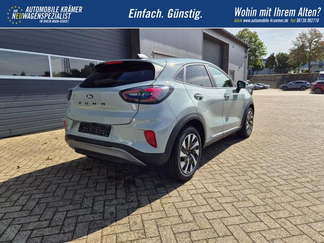 Ford Puma Titanium 1.0 EcoBoost Hybrid 125PS Automatik abnehm. AHK ACC 4xKamera Klimaautomatik Sitzheizung Lenkradheizung Frontscheibe beheizb. LED-Scheinwerfer SYNC4 Bluetooth Apple CarPlay Android Auto PDC v+h 