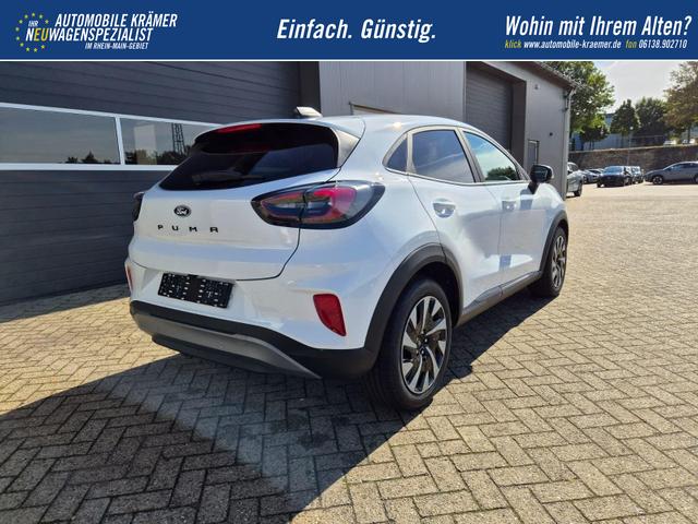 Ford Puma Titanium 1.0 EcoBoost Hybrid 125PS Automatik abnehm. AHK ACC 4xKamera Klimaautomatik Sitzheizung Lenkradheizung Frontscheibe beheizb. LED-Scheinwerfer SYNC4 Bluetooth Apple CarPlay Android Auto PDC v+h 