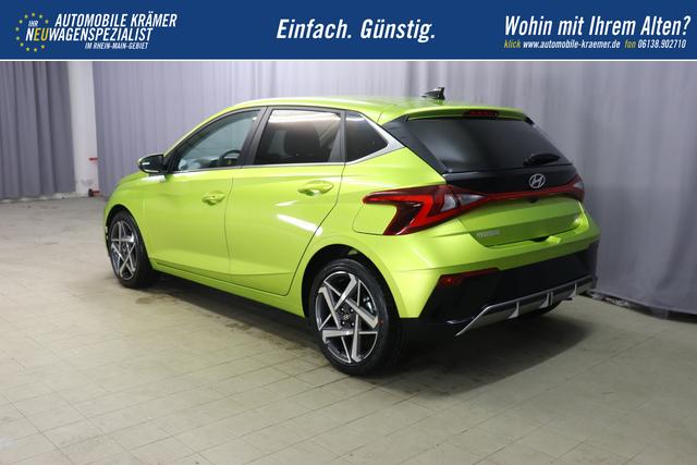 i20 (BC3) Trend Line 1.0 T-GDi 74kW Lucid Lime Metallic Sitzpolsterung in Stoff Schwarz PA4 Infotainment-Paket