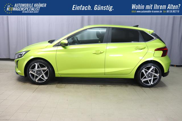 i20 (BC3) Trend Line 1.0 T-GDi 74kW Lucid Lime Metallic Sitzpolsterung in Stoff Schwarz PA4 Infotainment-Paket