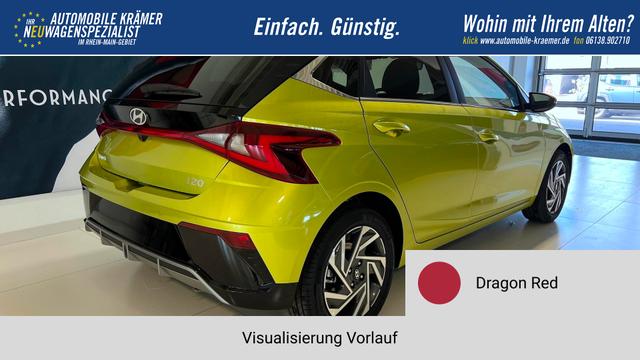 i20 Go Plus Dragon Red Vorlauf, Beispielbilder, ggf. teilweise mit Sonderausstattung