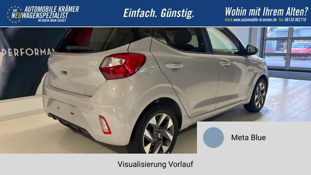 i10 GO Plus Meta Blue Vorlauf, Beispielbilder, ggf. teilweise mit Sonderausstattung