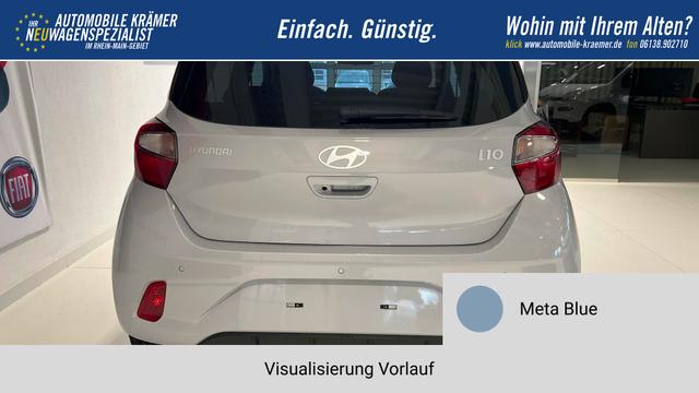 i10 GO Plus Meta Blue Vorlauf, Beispielbilder, ggf. teilweise mit Sonderausstattung