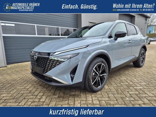 Nissan Qashqai - 1.3 DIG-T MHEV 158 PS X-Tronic Tekna Voll-Leder Klimaautomatik PanoGlasdach Sitzheizung Lenkradheizung Navi Head-Up Display elektr. Heckklappe ACC PDC v+h 360&deg;Kamera DAB Bluetooth Touchscreen Apple CarPlay Android Auto 19"LM
