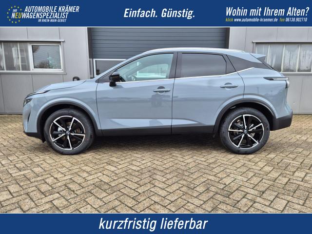Nissan Qashqai - 1.3 DIG-T MHEV 158 PS X-Tronic Tekna Voll-Leder Klimaautomatik PanoGlasdach Sitzheizung Lenkradheizung Navi Head-Up Display elektr. Heckklappe ACC PDC v+h 360&deg;Kamera DAB Bluetooth Touchscreen Apple CarPlay Android Auto 19"LM