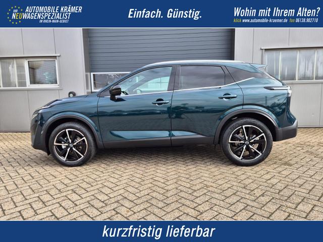 Nissan Qashqai - 1.3 DIG-T MHEV 158 PS X-Tronic Tekna Voll-Leder Klimaautomatik PanoGlasdach Sitzheizung Lenkradheizung Navi Head-Up Display elektr. Heckklappe ACC PDC v+h 360&deg;Kamera DAB Bluetooth Touchscreen Apple CarPlay Android Auto 19"LM