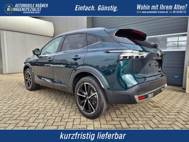 Nissan Qashqai - 1.3 DIG-T MHEV 158 PS X-Tronic Tekna Voll-Leder Klimaautomatik PanoGlasdach Sitzheizung Lenkradheizung Navi Head-Up Display elektr. Heckklappe ACC PDC v+h 360&deg;Kamera DAB Bluetooth Touchscreen Apple CarPlay Android Auto 19"LM