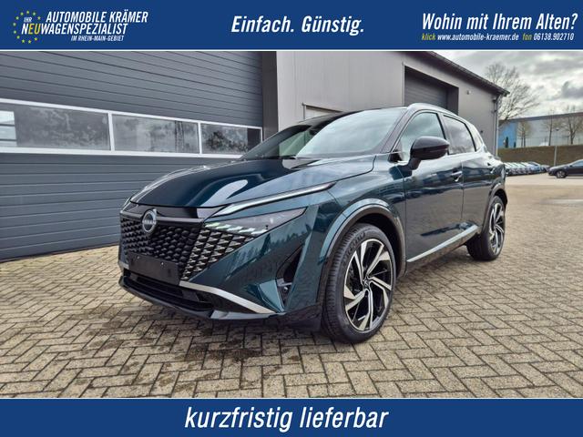 Nissan Qashqai - 1.3 DIG-T MHEV 158 PS X-Tronic Tekna Premium Paket 20"LM Teil-Leder PanoGlasdach Klimaautomatik Sitzheizung Lenkradheizung Navi Head-Up Display elektr. Heckklappe ACC PDC v+h 360&deg;Kamera DAB Bluetooth Touchscreen Apple CarPlay Android Auto