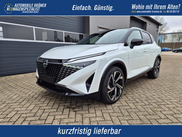 Nissan Qashqai - 1.3 DIG-T MHEV 158 PS X-Tronic Tekna Premium Paket 20"LM Teil-Leder PanoGlasdach Klimaautomatik Sitzheizung Lenkradheizung Navi Head-Up Display elektr. Heckklappe ACC PDC v+h 360&deg;Kamera DAB Bluetooth Touchscreen Apple CarPlay Android Auto