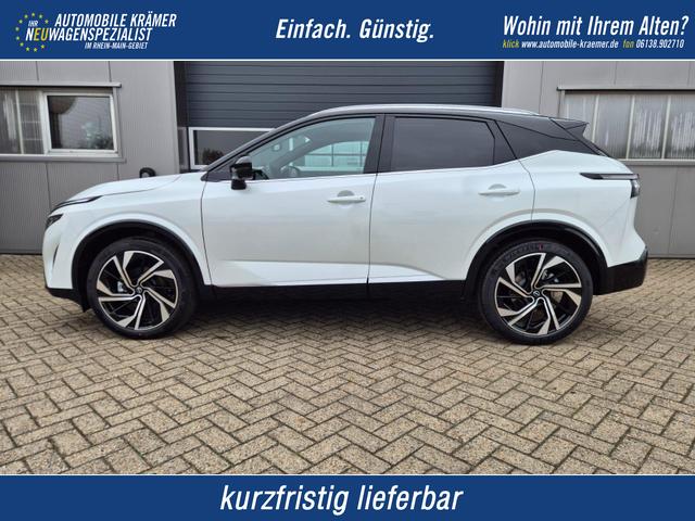 Nissan Qashqai - 1.3 DIG-T MHEV 158 PS X-Tronic Tekna Premium Paket 20"LM Teil-Leder PanoGlasdach Klimaautomatik Sitzheizung Lenkradheizung Navi Head-Up Display elektr. Heckklappe ACC PDC v+h 360&deg;Kamera DAB Bluetooth Touchscreen Apple CarPlay Android Auto