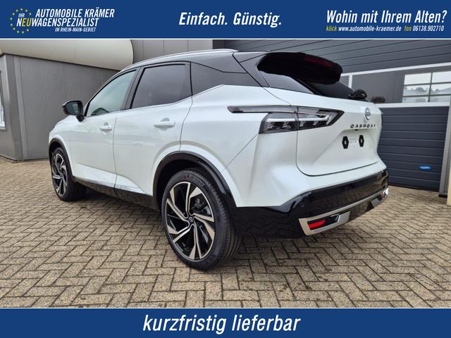 Nissan Qashqai - 1.3 DIG-T MHEV 158 PS X-Tronic Tekna Premium Paket 20"LM Teil-Leder PanoGlasdach Klimaautomatik Sitzheizung Lenkradheizung Navi Head-Up Display elektr. Heckklappe ACC PDC v+h 360&deg;Kamera DAB Bluetooth Touchscreen Apple CarPlay Android Auto