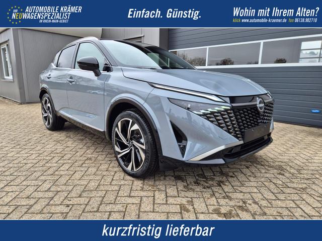Nissan Qashqai - 1.3 DIG-T MHEV 158 PS X-Tronic Tekna Premium Paket 20"LM Teil-Leder PanoGlasdach Klimaautomatik Sitzheizung Lenkradheizung Navi Head-Up Display elektr. Heckklappe ACC PDC v+h 360&deg;Kamera DAB Bluetooth Touchscreen Apple CarPlay Android Auto