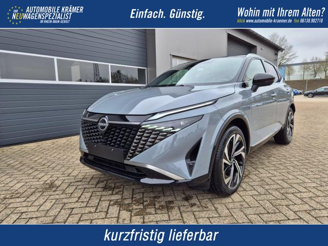 Nissan Qashqai - 1.3 DIG-T MHEV 158 PS X-Tronic Tekna Premium Paket 20"LM Teil-Leder PanoGlasdach Klimaautomatik Sitzheizung Lenkradheizung Navi Head-Up Display elektr. Heckklappe ACC PDC v+h 360&deg;Kamera DAB Bluetooth Touchscreen Apple CarPlay Android Auto