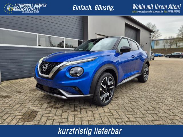 Nissan Juke - 1.0 DIG-T 114PS N-Design Automatik Teil-Leder Klimaautomatik Sitzheizung Lenkradheizung PDC v+h R&uuml;ckf.Kamera Navi 19"LM Bluetooth Touchscreen Apple CarPlay Android Auto