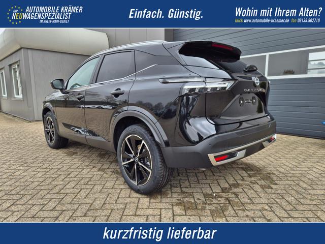Nissan Qashqai - 1.3 DIG-T MHEV 158 PS X-Tronic Tekna Voll-Leder Klimaautomatik PanoGlasdach Sitzheizung Lenkradheizung Navi Head-Up Display elektr. Heckklappe ACC PDC v+h 360&deg;Kamera DAB Bluetooth Touchscreen Apple CarPlay Android Auto 19"LM