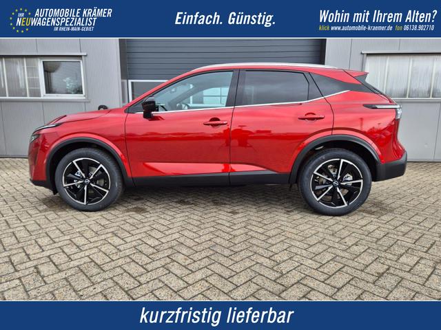 Nissan Qashqai - 1.3 DIG-T MHEV 158 PS X-Tronic Tekna Voll-Leder Klimaautomatik PanoGlasdach Sitzheizung Lenkradheizung Navi Head-Up Display elektr. Heckklappe ACC PDC v+h 360&deg;Kamera DAB Bluetooth Touchscreen Apple CarPlay Android Auto 19"LM
