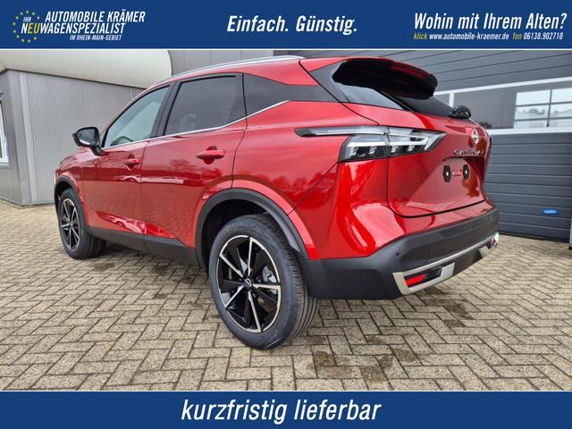 Nissan Qashqai - 1.3 DIG-T MHEV 158 PS X-Tronic Tekna Voll-Leder Klimaautomatik PanoGlasdach Sitzheizung Lenkradheizung Navi Head-Up Display elektr. Heckklappe ACC PDC v+h 360&deg;Kamera DAB Bluetooth Touchscreen Apple CarPlay Android Auto 19"LM