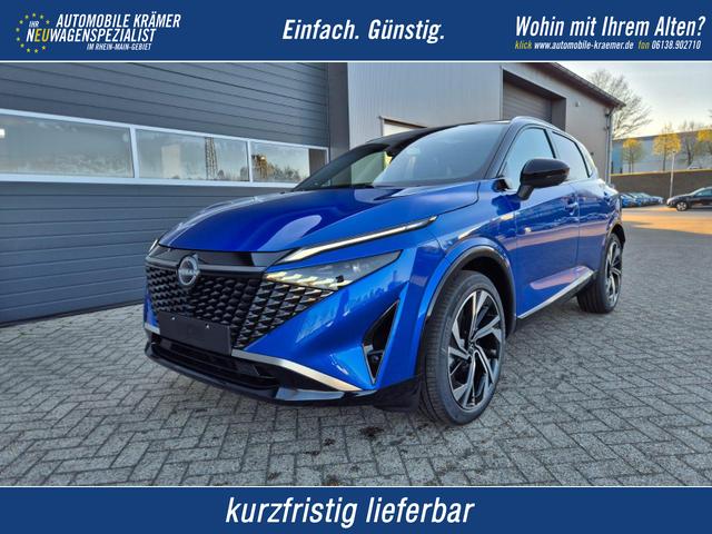 Nissan Qashqai - 1.3 DIG-T MHEV 158 PS X-Tronic Tekna Premium Paket 20"LM Teil-Leder PanoGlasdach Klimaautomatik Sitzheizung Lenkradheizung Navi Head-Up Display elektr. Heckklappe ACC PDC v+h 360&deg;Kamera DAB Bluetooth Touchscreen Apple CarPlay Android Auto