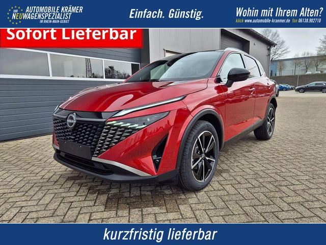 Nissan Qashqai - 1.3 DIG-T MHEV 158 PS X-Tronic Tekna Voll-Leder Klimaautomatik PanoGlasdach Sitzheizung Lenkradheizung Navi Head-Up Display elektr. Heckklappe ACC PDC v+h 360&deg;Kamera DAB Bluetooth Touchscreen Apple CarPlay Android Auto 19"LM