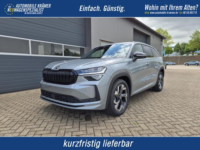 Skoda Kodiaq - Sportline 1.5 TSI 204PS PHEV DSG schwenkb. AHK elektr. PanoDach Alcantara PDC v+h 360&deg;Kamera CANTON Sound Sitzheizung Lenkradheizung Navi Apple CarPlay Android Auto 2xKeyless 19"LM vollelektr. Reichweite 116KM