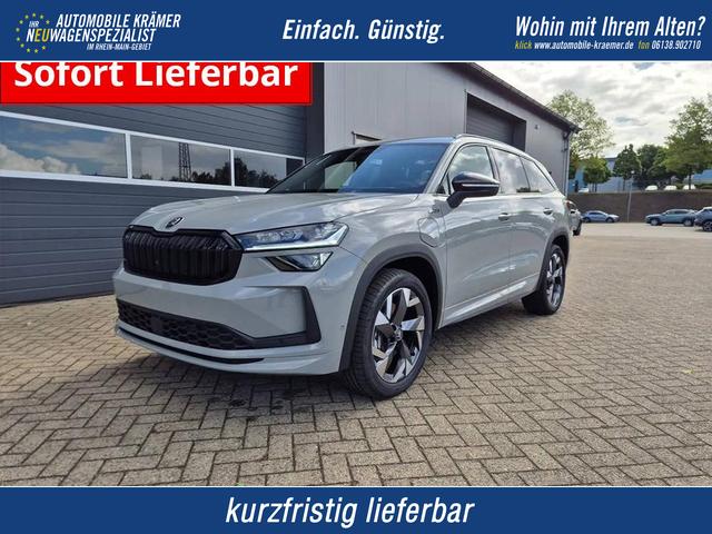 Skoda Kodiaq - Sportline 1.5 TSI 204PS PHEV DSG schwenkb. AHK elektr. PanoDach Alcantara PDC v+h 360&deg;Kamera CANTON Sound Sitzheizung Lenkradheizung Navi Apple CarPlay Android Auto 2xKeyless 19"LM vollelektr. Reichweite 116KM