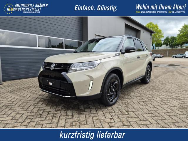 Suzuki Vitara - Comfort+ 110PS Automatik MHEV 4x4 ALLGRIP 1.4 Boosterjet Black Edition Panodach Teilleder Navi Klimaautomatik Sitzheizung ACC PDC v+h R&uuml;ckf.Kamera Suzuki-Radio Apple CarPlay Android Auto Touchscreen 2xKeyless 17-LM