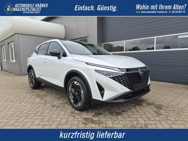 Nissan Qashqai - 1.3 DIG-T MHEV 158 PS X-Tronic N-Connecta Teil-Leder PanoGlasdach Klimaautomatik Sitzheizung Lenkradheizung Navi ACC PDC v+h 360&deg;Kamera DAB Bluetooth Touchscreen Apple CarPlay Android Auto 18"LM