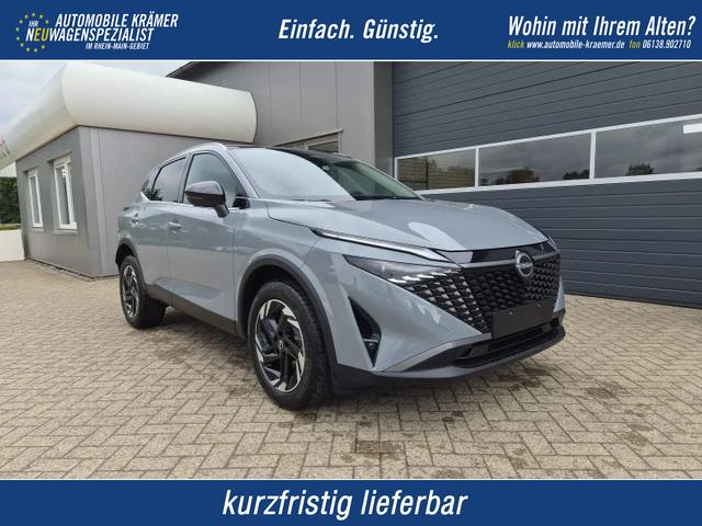 Nissan Qashqai - 1.3 DIG-T MHEV 158 PS X-Tronic N-Connecta Teil-Leder PanoGlasdach Klimaautomatik Sitzheizung Lenkradheizung Navi ACC PDC v+h 360&deg;Kamera DAB Bluetooth Touchscreen Apple CarPlay Android Auto 18"LM