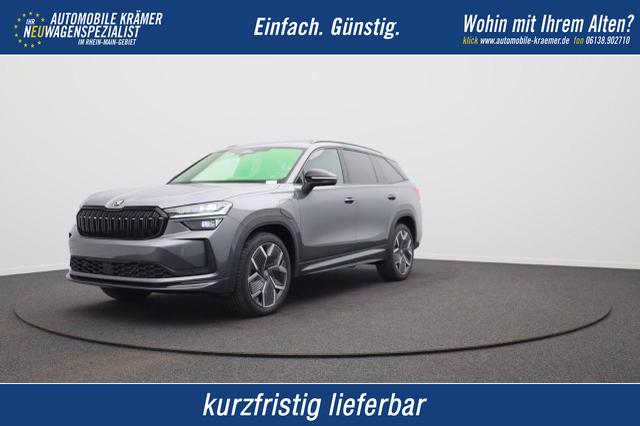 Skoda Kodiaq - Sportline 1.5 TSI 204PS PHEV DSG Sitzheizung v+h Frontscheibe beheizb. 20"LM schwenkb. AHK elektr. PanoDach Alcantara PDC R&uuml;ckf.Kamera Klimaautomatik Lenkradheizung Navi Apple CarPlay Android Auto 2xKeyless vollelektr. Reichweite 116KM